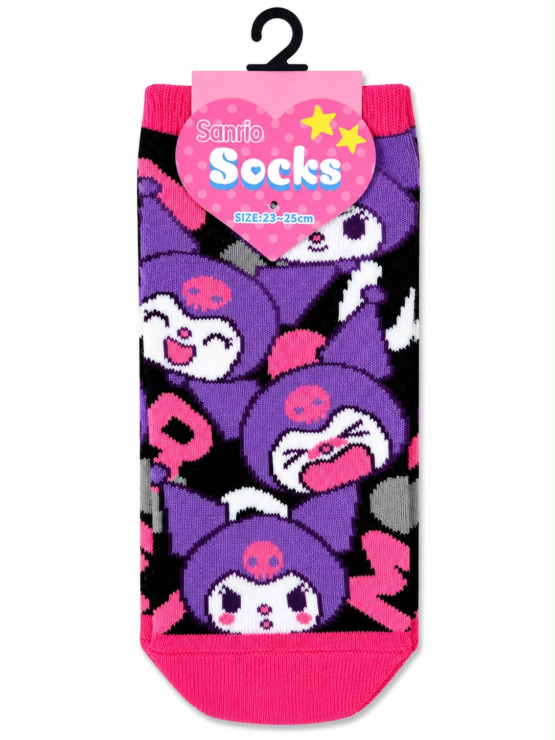 Kuromi Purple Pink Jumble 23-25cm Sanrio Socks