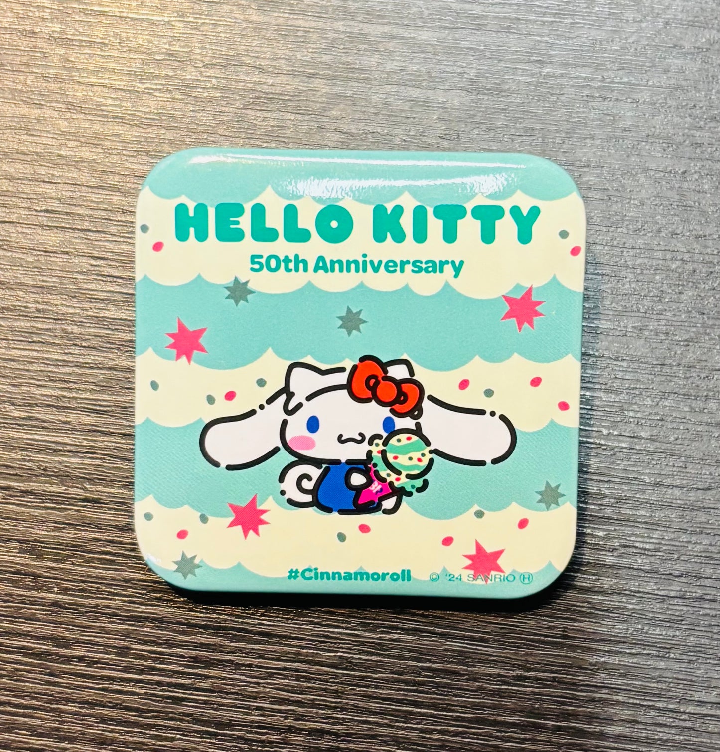 Hello Kitty 50th Cinnamoroll Anniversary Japanese Sanrio Badge