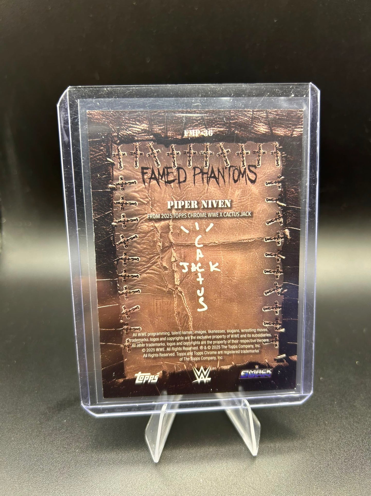 2025 WWE Topps Chrome Cactus Jack Piper Niven /50 Gold Famed Phantoms