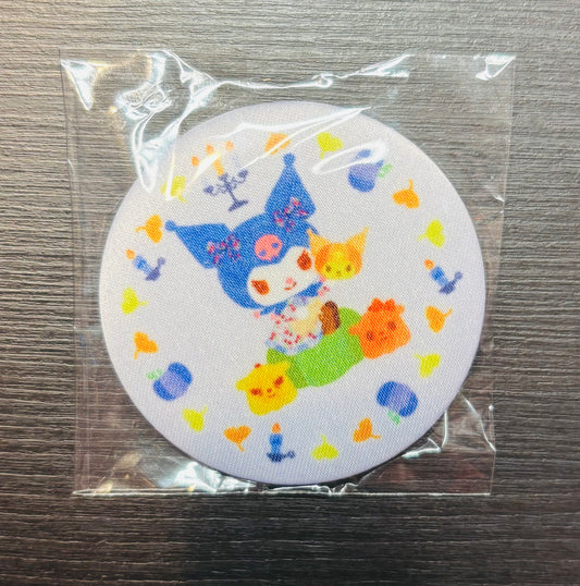 Kuromi Autumn Fabric 5.5cm Japanese Sanrio Badge