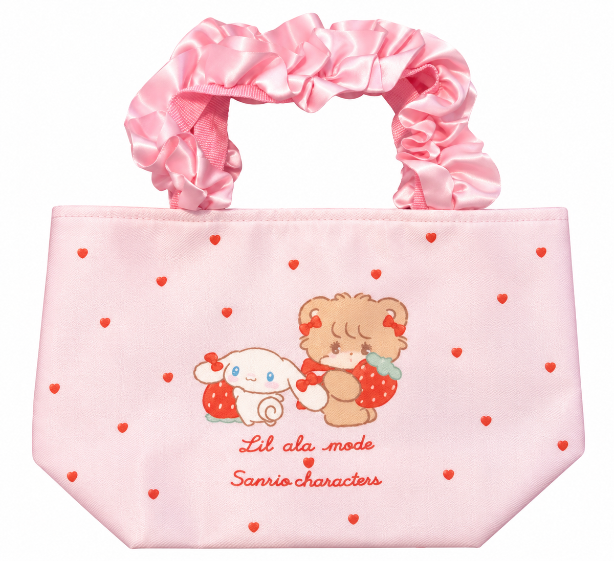 Cinnamoroll x Pochacco x Mikko Pink Japanese Sanrio Frilly Tote Bag