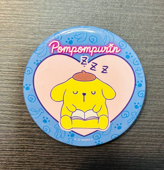 PomPomPurin Blue Heart 2022 6.5cm Japanese Sanrio Badge