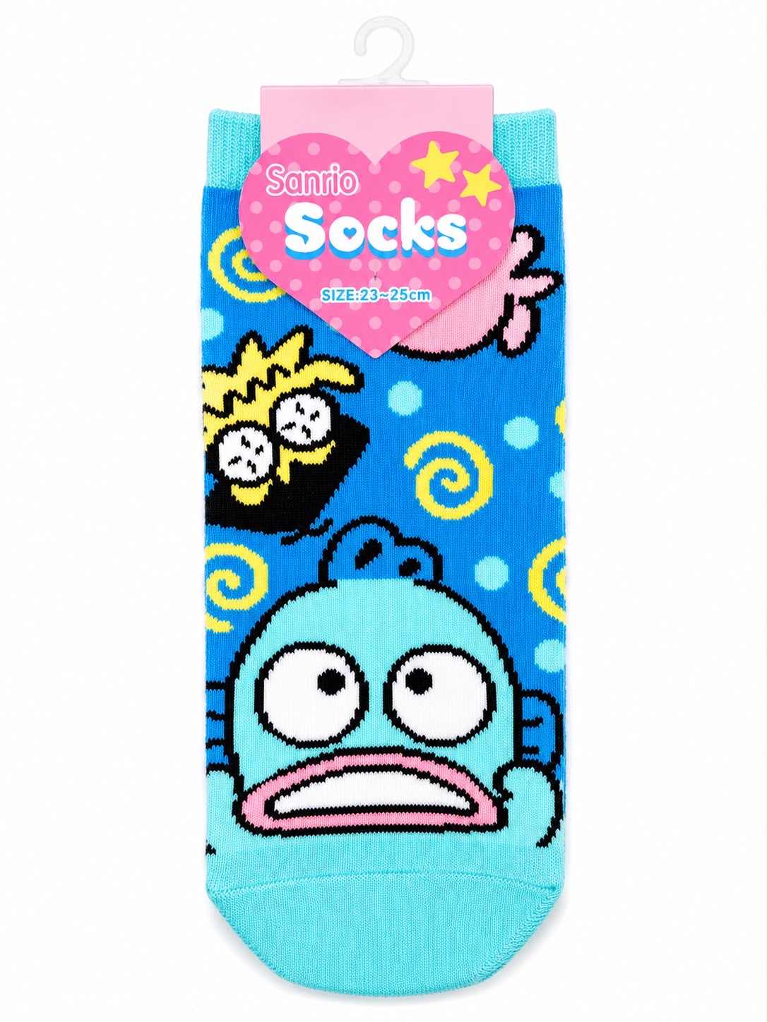 Hangyodon Blue Yellow Swirly 23-25cm Sanrio Socks