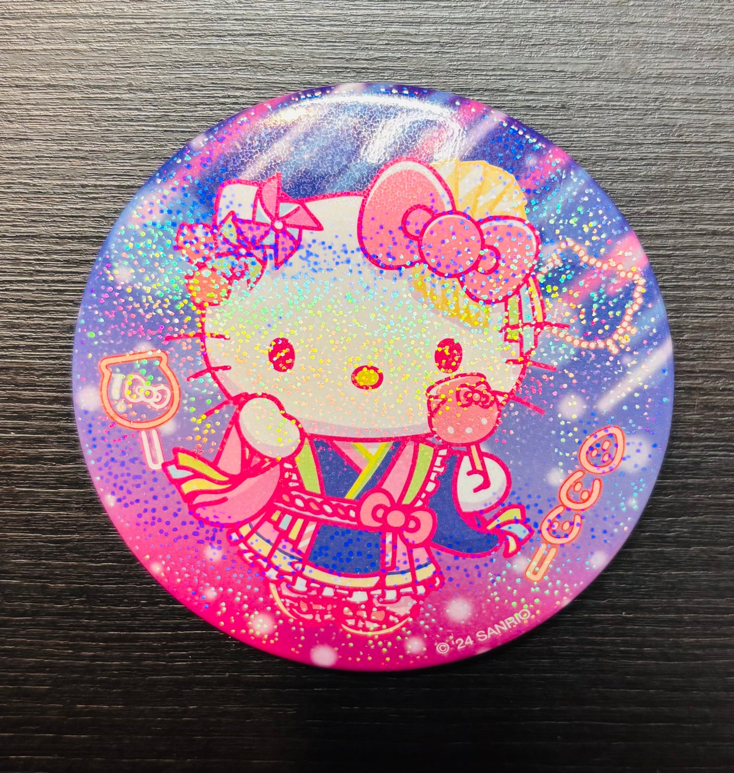 Hello Kitty Fireworks 2024 7.5cm Japanese Sanrio Badge