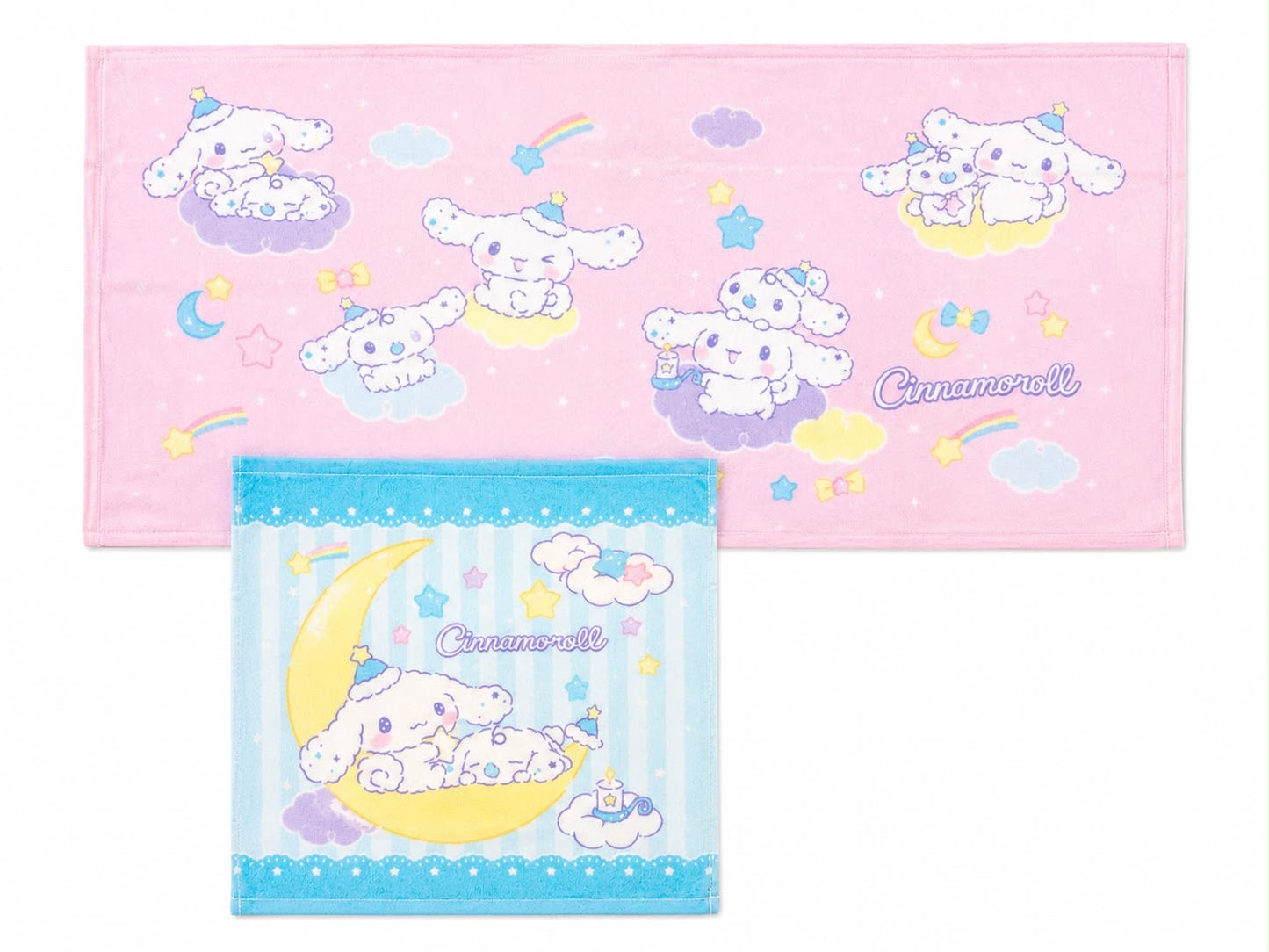Cinnamoroll & Milk Pink/Blue 2pc Japanese Sanrio Face Cloth