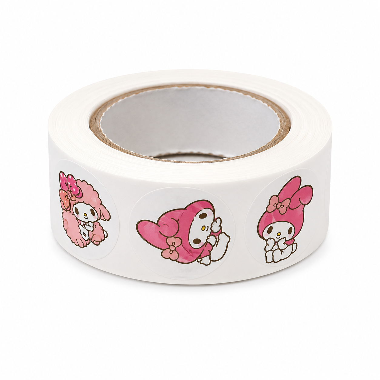 White Melody Circles 500pc Colourful Sanrio Sticker Reel