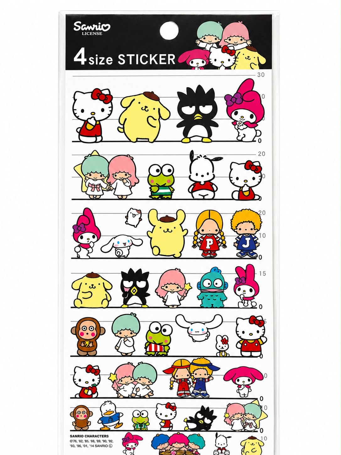 Cartoon Family Characters Sticker Sheet Japanese Sanrio