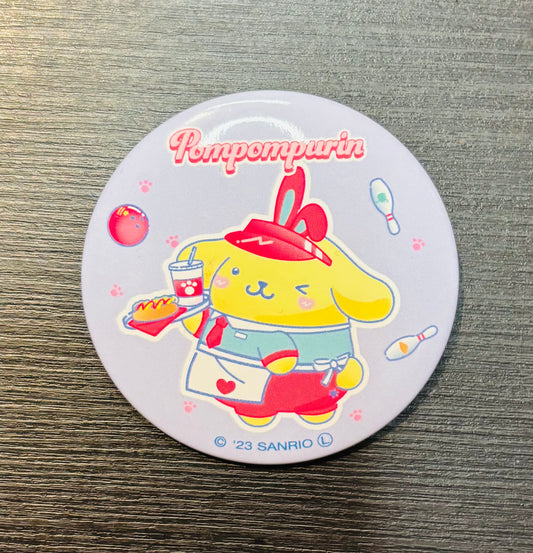 PomPomPurin Bunny Diner 2022 5.5cm Japanese Sanrio Badge