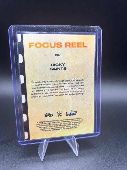 2026 WWE Topps Chrome Logofractor Ricky Saints /50 Gold Focus Reel