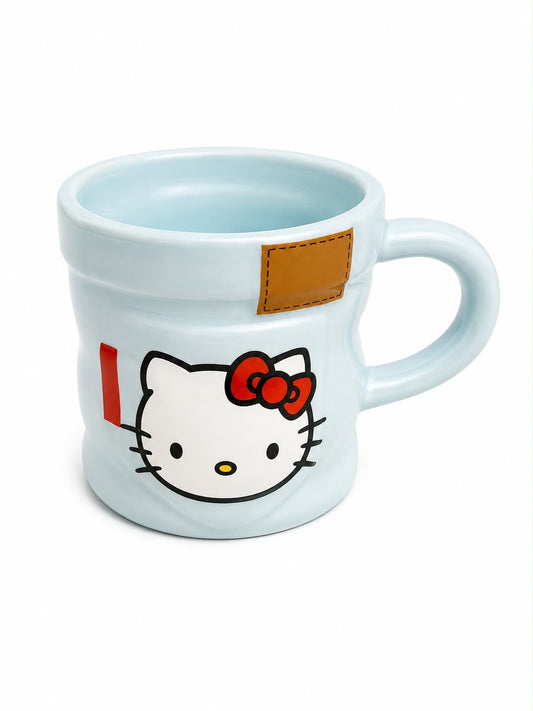 Sega Hello Kitty Denim Vintage 2001 Japanese Sanrio Ceramic Mug