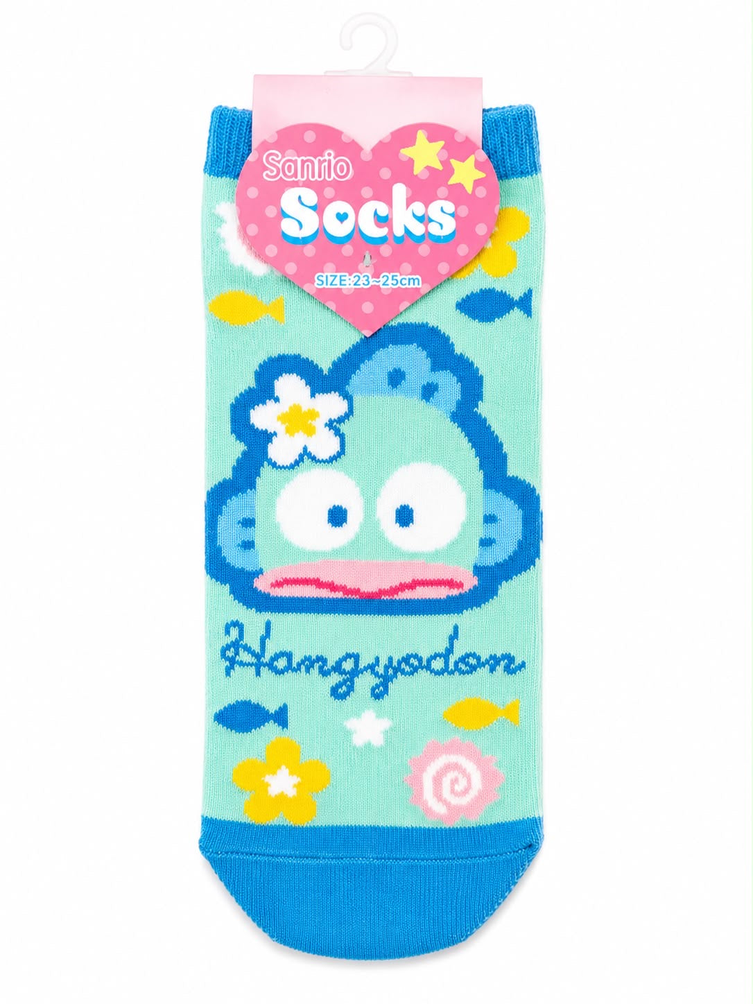 Hangyodon Green Flowers 23-25cm Sanrio Socks