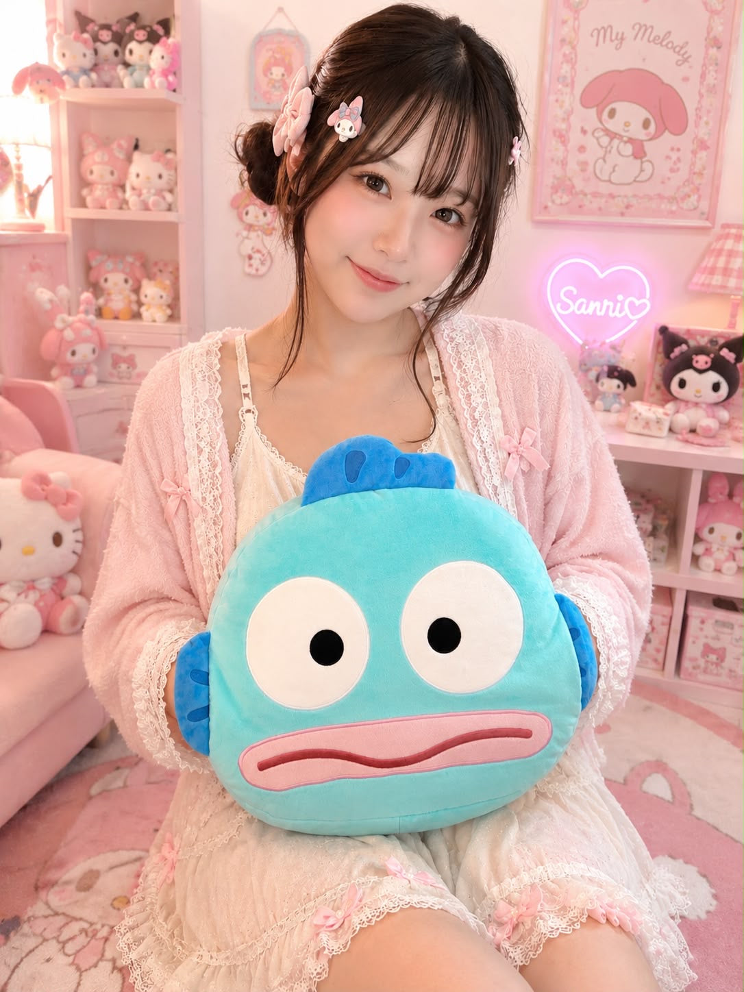 Hangyodon Hand Warmer Pillow Japanese Sanrio Plush