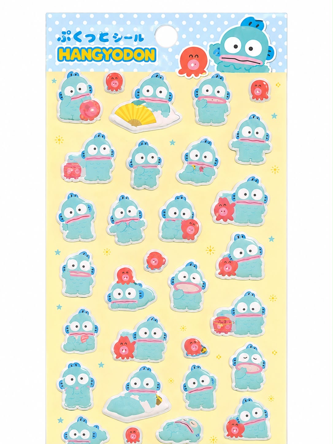 Hangyodon Puffy Sticker Sheet Japanese Sanrio