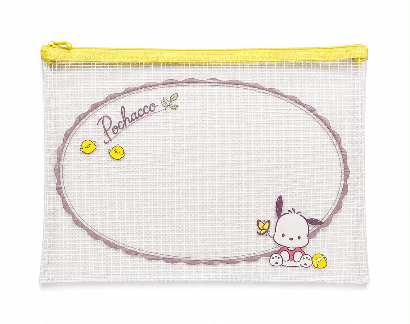 Pochacco A5 PVC Mesh Japanese Sanrio Zip Pouch