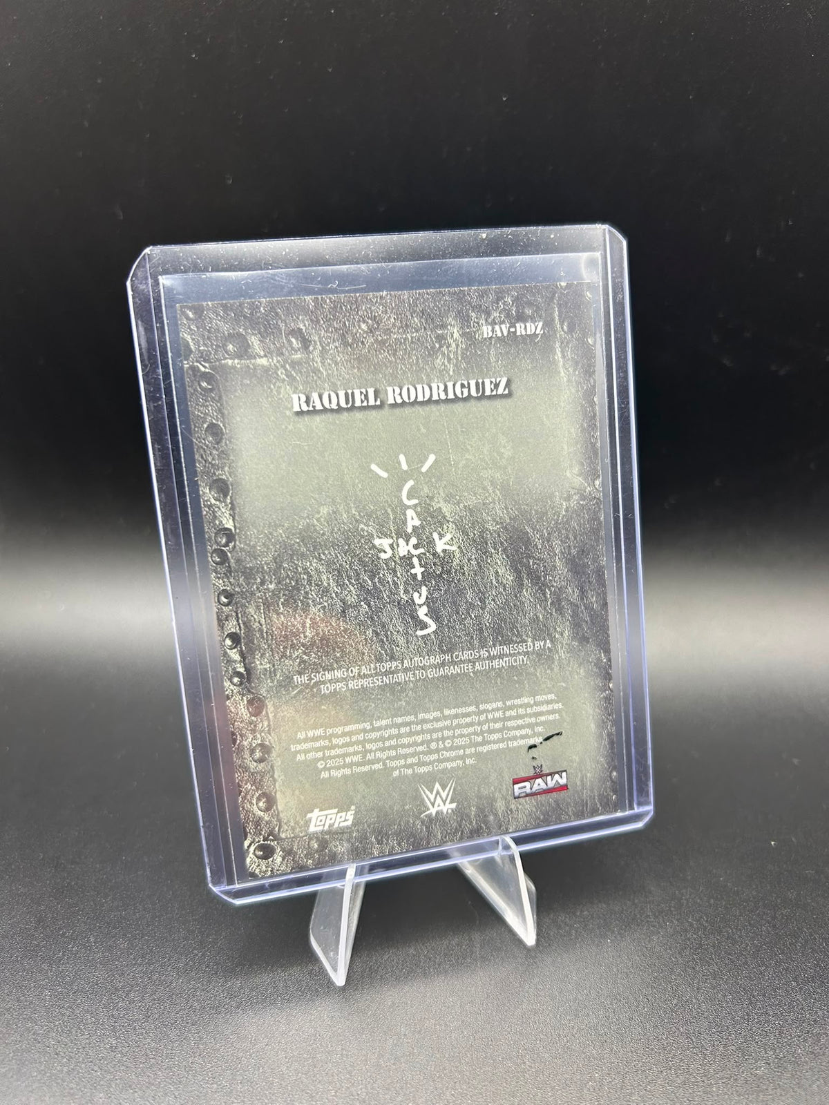 2025 WWE Topps Cactus Jack Raquel Rodriguez Auto /10 Black Refractor