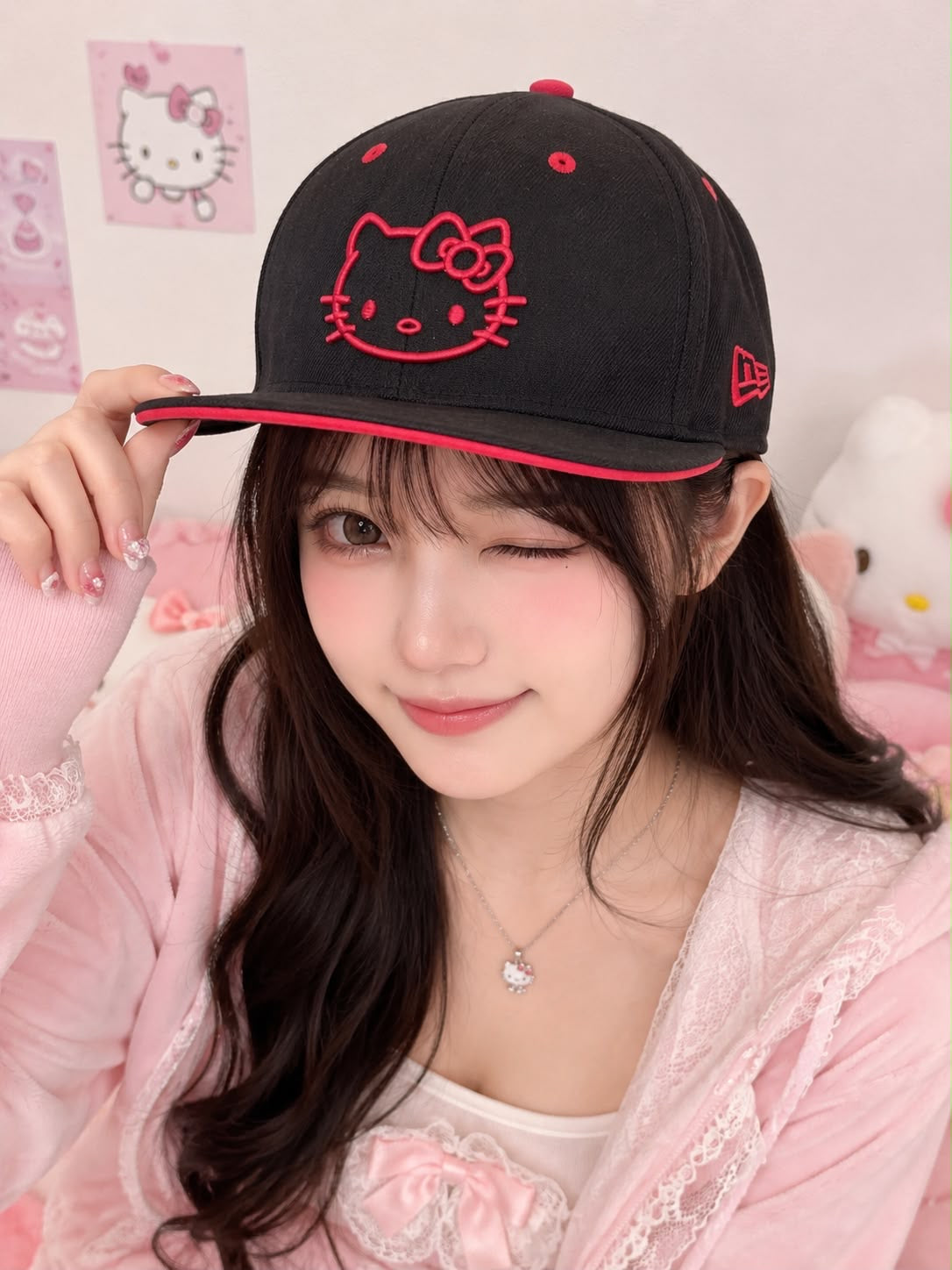 Hello Kitty Kids 59Fifty 6 3/4 Japanese Sanrio Baseball Cap