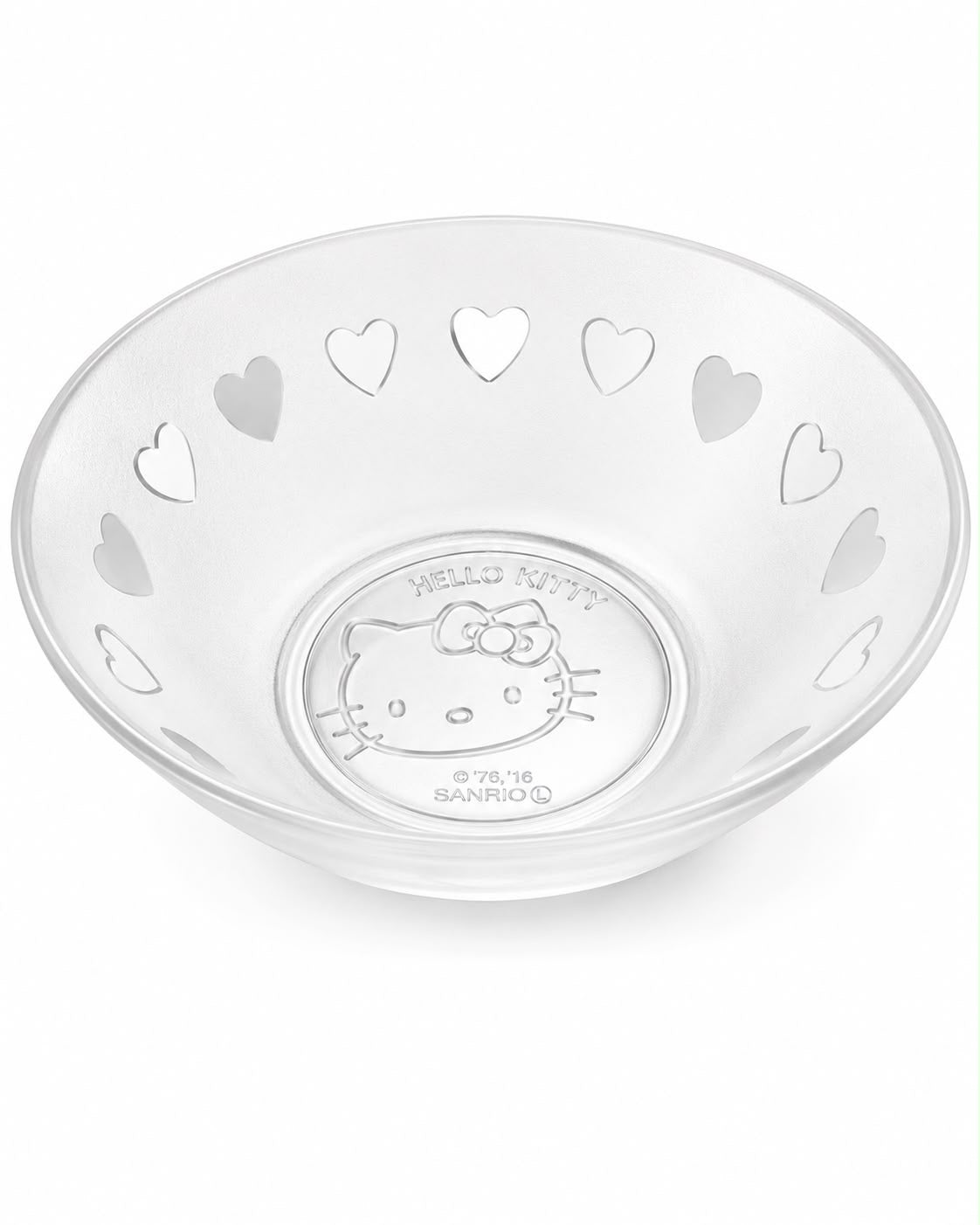 Hello Kitty Embossed Frosted Glass Japanese Sanrio Bowl