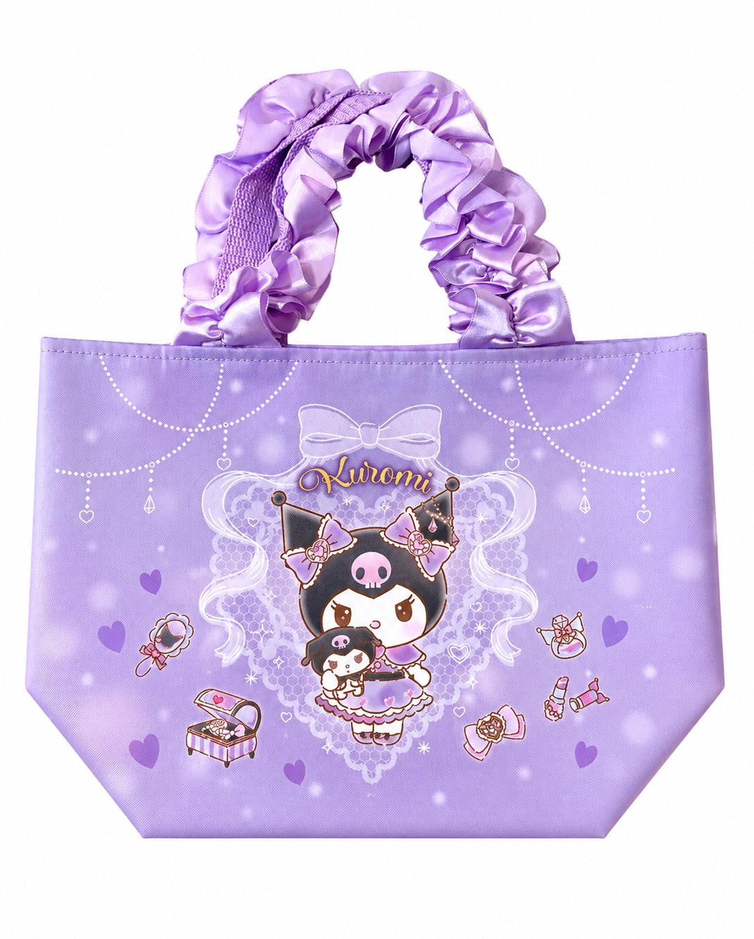 Kuromi Frilly Handle Mini Tote Bag Japanese Sanrio