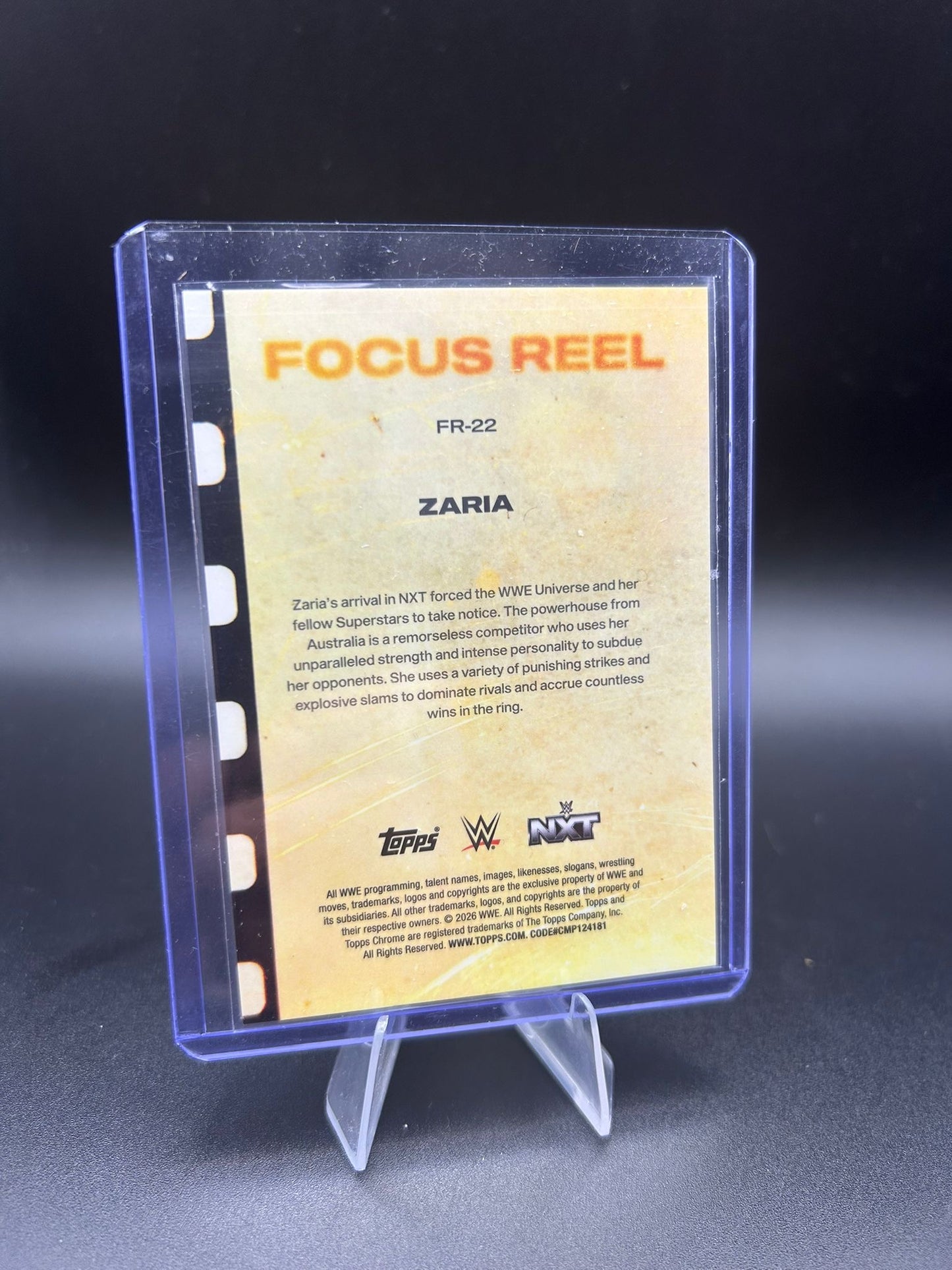 2026 WWE Topps Chrome Zaria /50 Gold Focus Reel