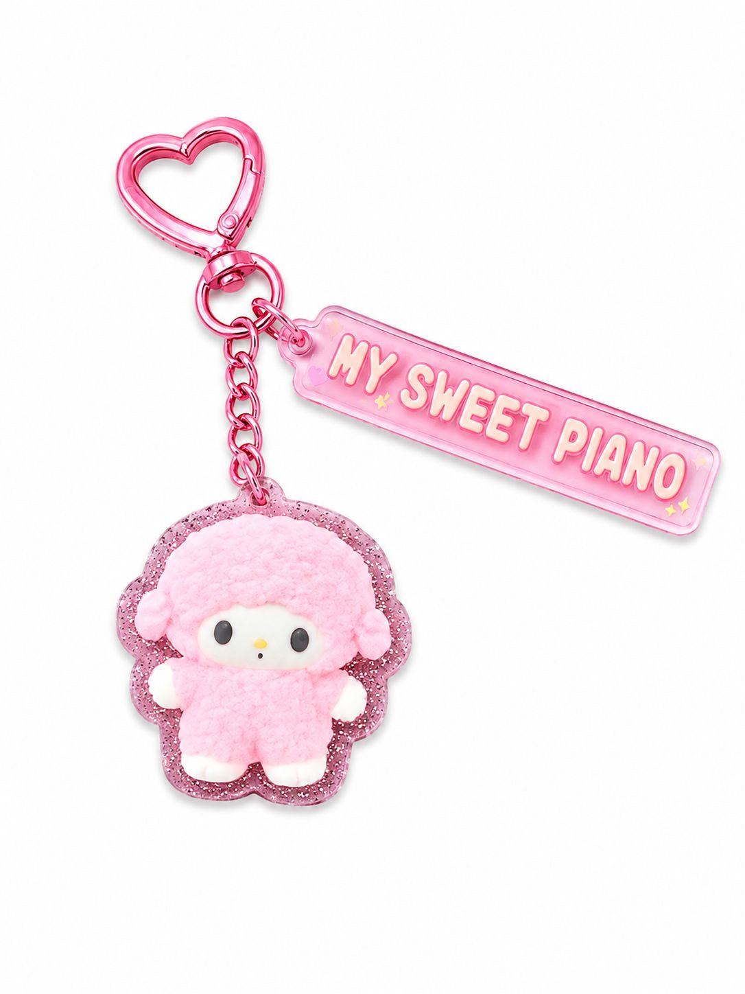 Sweet Piano Pink Glitter Japanese Sanrio Acrylic Keychain