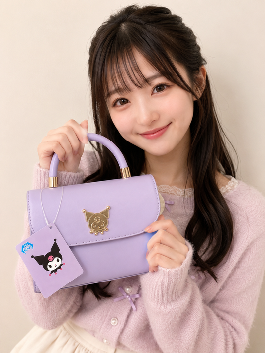 Kuromi Leatherette Japanese Sanrio Hand Bag & Shoulder Strap