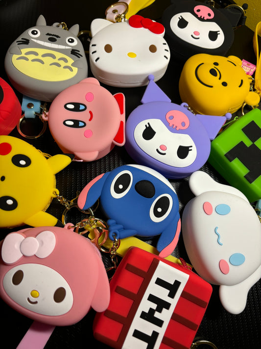 Character Silicone Purse Keychain