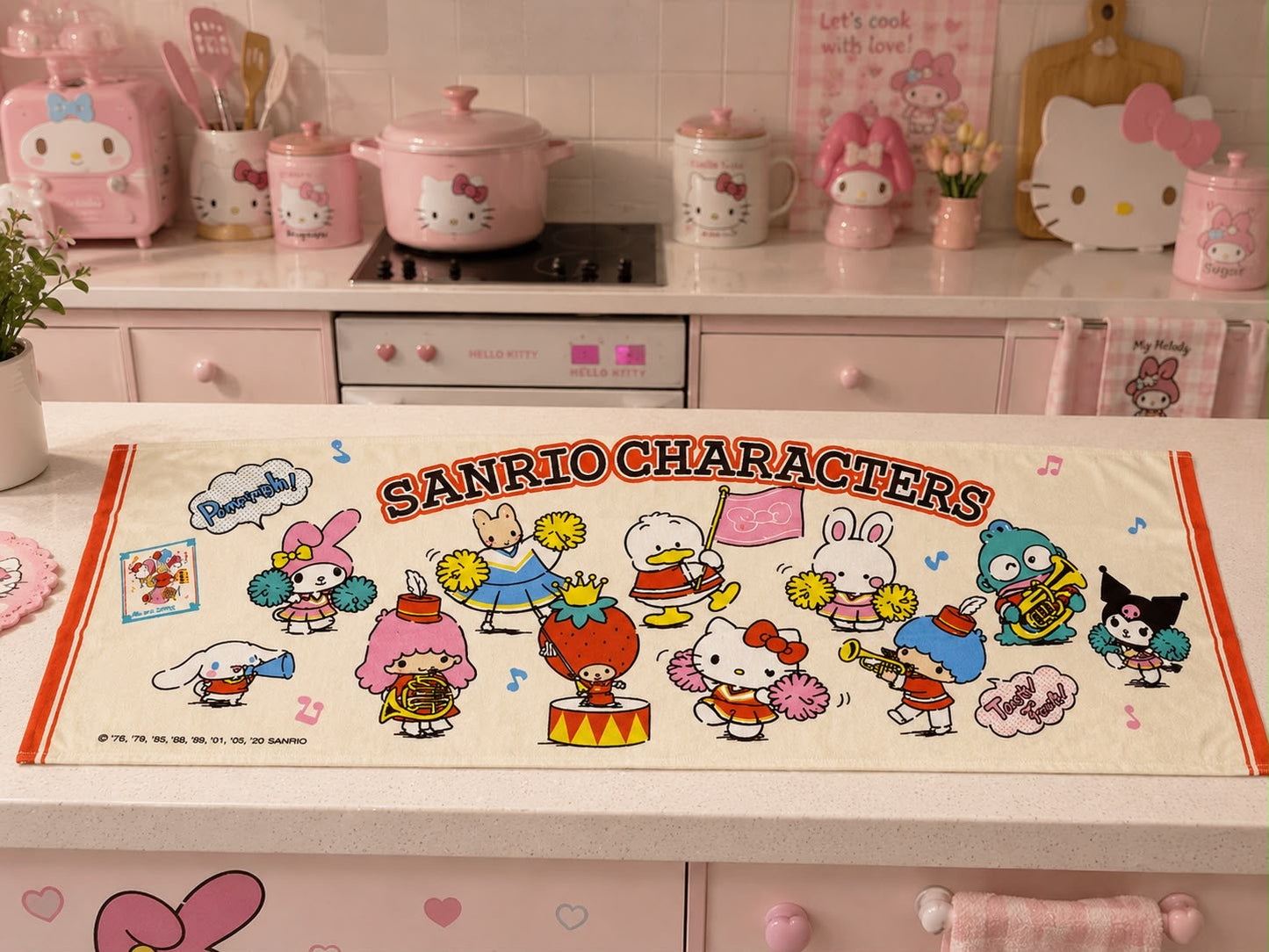 Sanrio Cheerleader Long Hand Towel/Counter Mat Japanese Sanrio