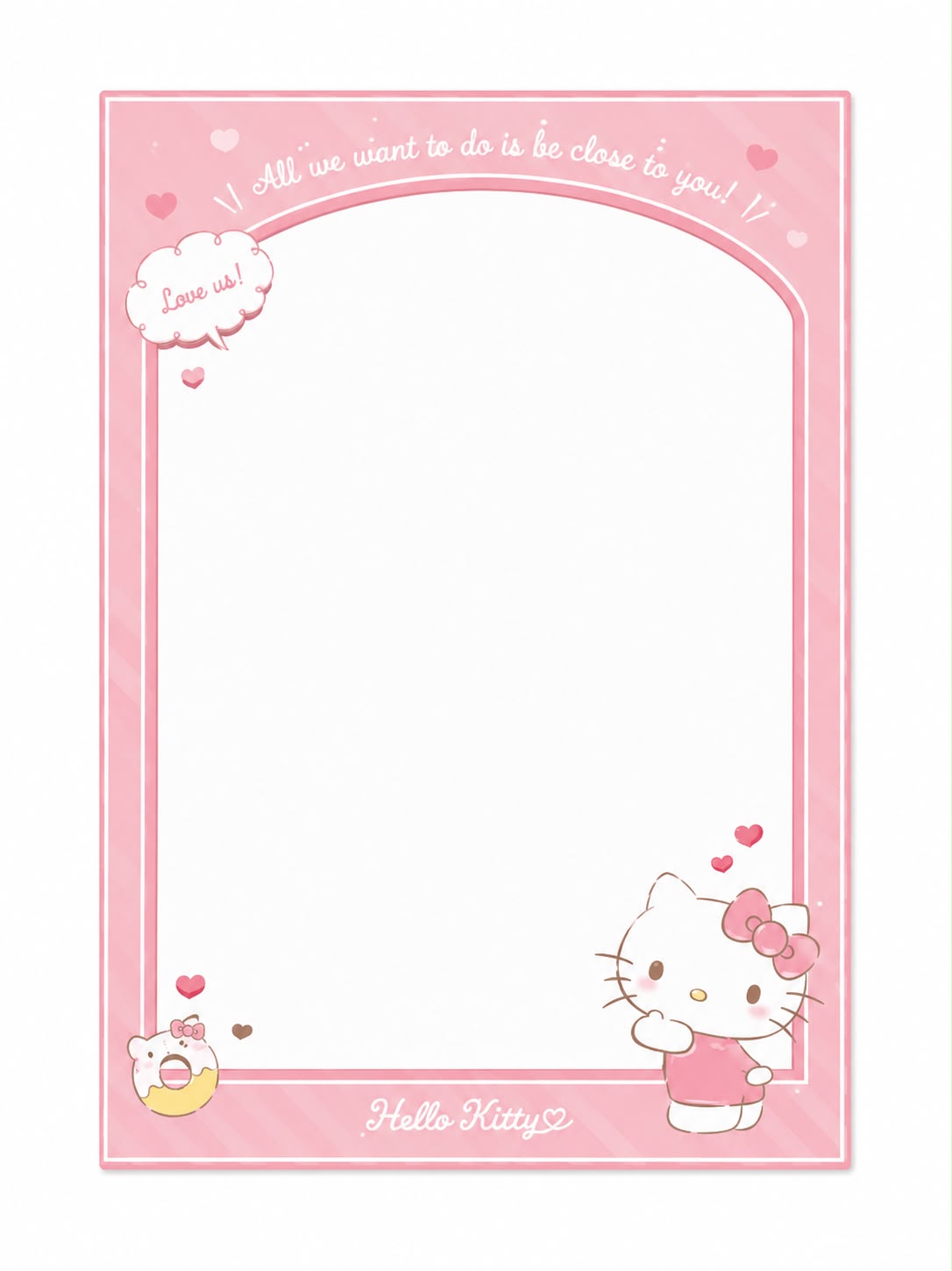 Pink Hello Kitty Frame Japanese Sanrio Card Toploader