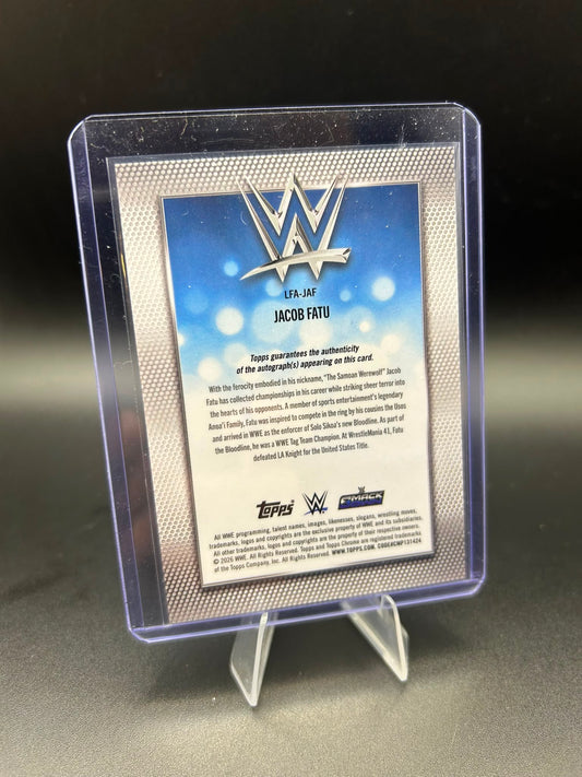 2026 WWE Topps Chrome Logofractor Jacob Fatu Auto /25 Orange