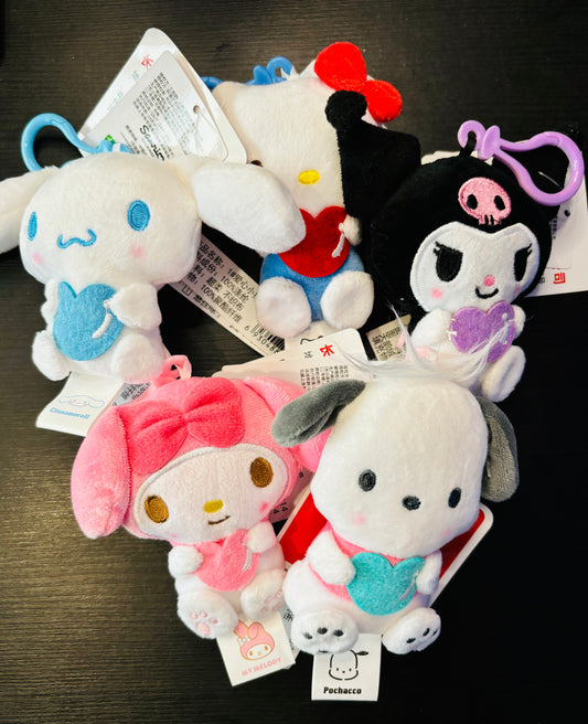 Soft n Fluffy Heart Keychain Bag Clip Accessory