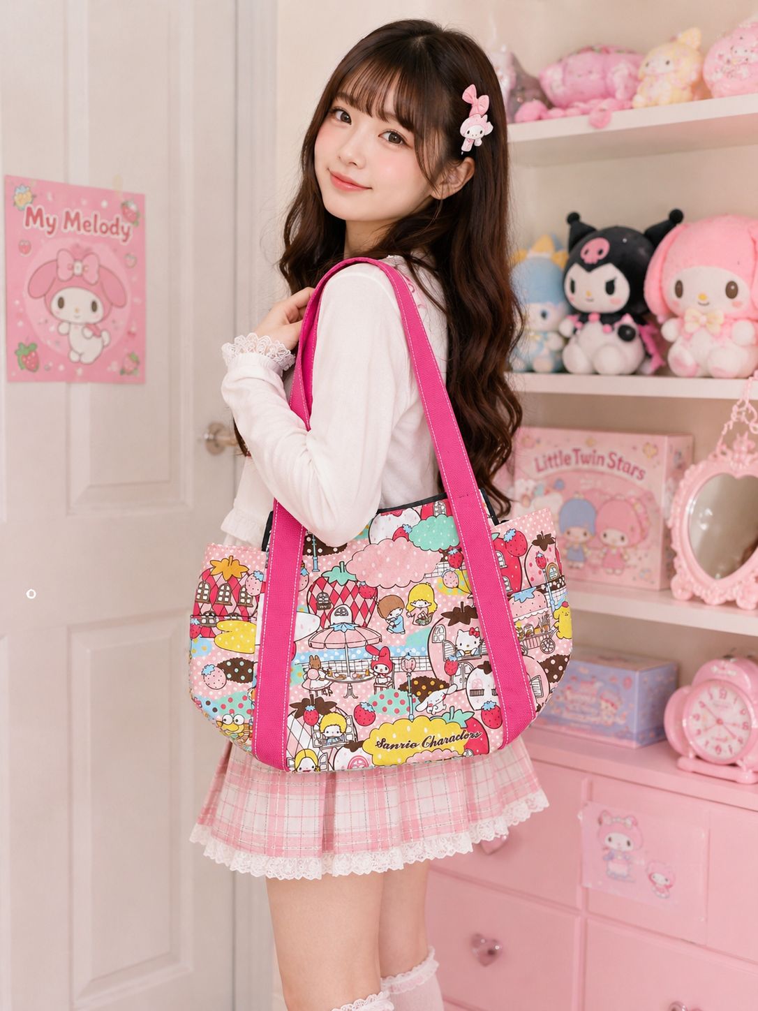 Sanrio Cafe Characters Canvas Japanese Sanrio Shoulder Bag