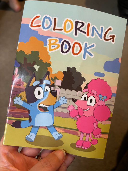 Bluey Dog DIY Kids Mini Colouring Book