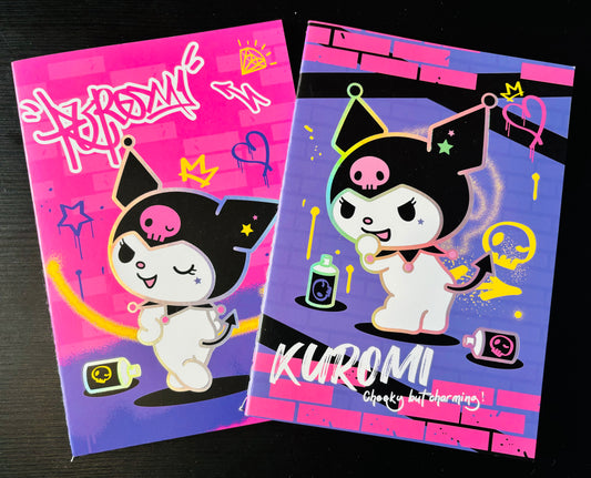 A5 Kuromi Rainbow Graffiti Lined Notebook - 148mm x 210mm