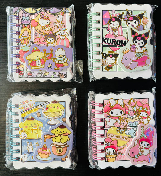 Mini Spiral Comic Design Colourful Lined Notebook - 65mm x 80mm