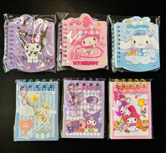Small Lined Pocket Notebook - Spiral Bind - Cute Characters