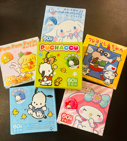 60pcs Boxed Stickers in Cute Character Designs