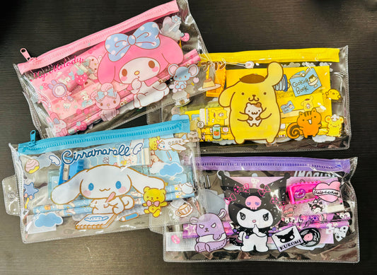 Stationery Clear Pencil Case with Accessories