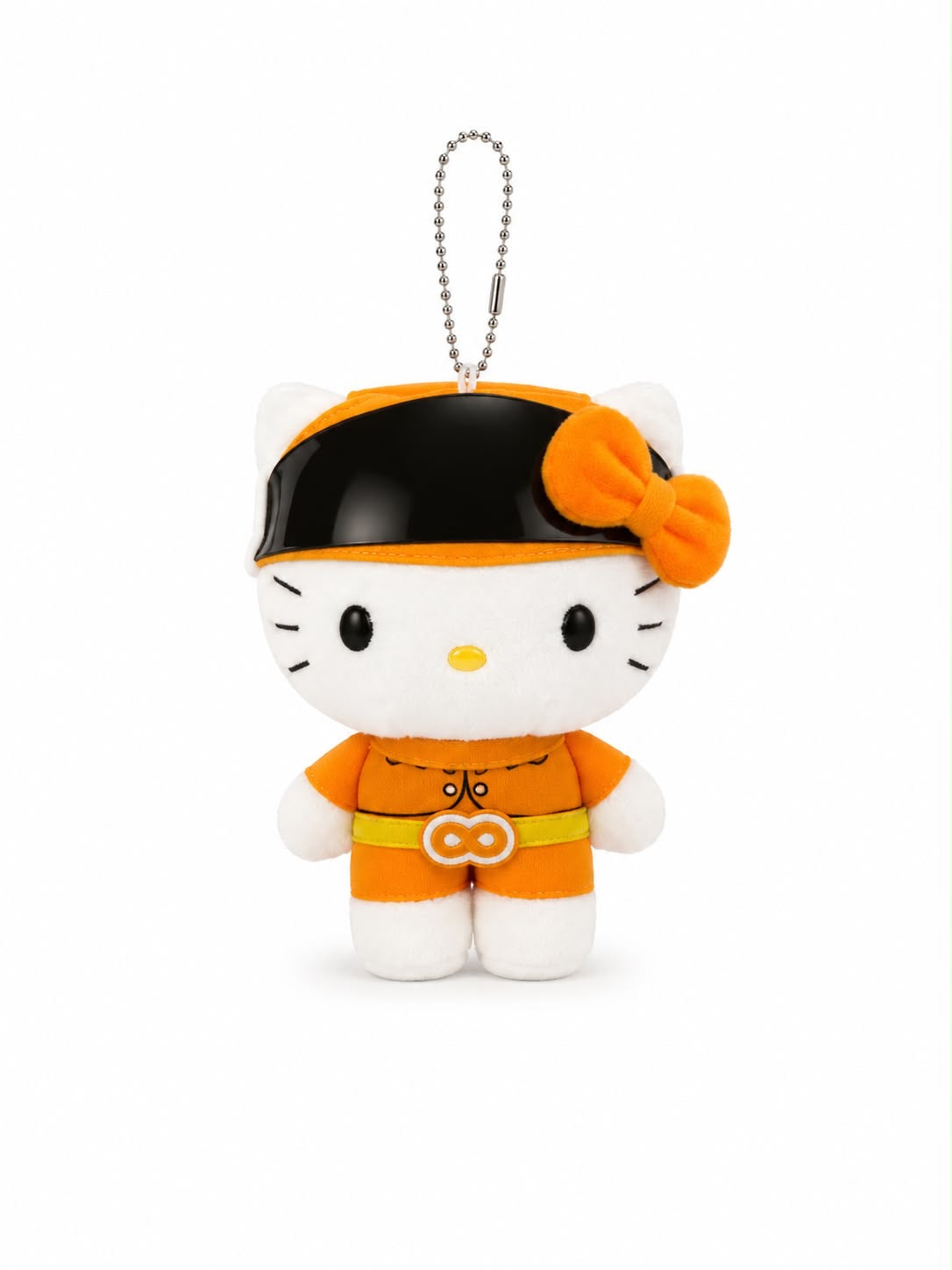 Hello Kitty Orange Ranger Japanese Sanrio Plush Keychain