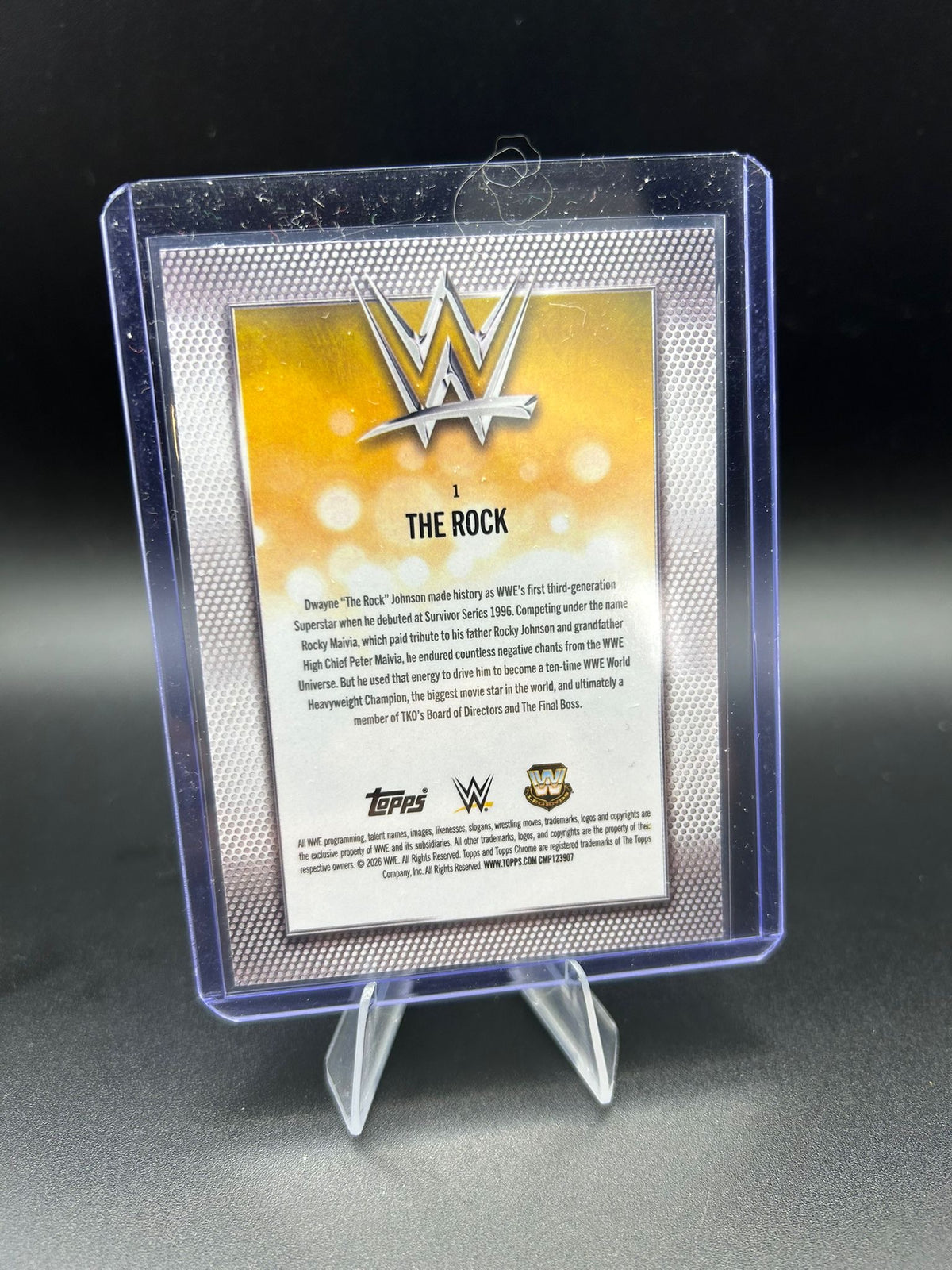 2026 WWE Topps Chrome Logofractor The Rock /99 Green
