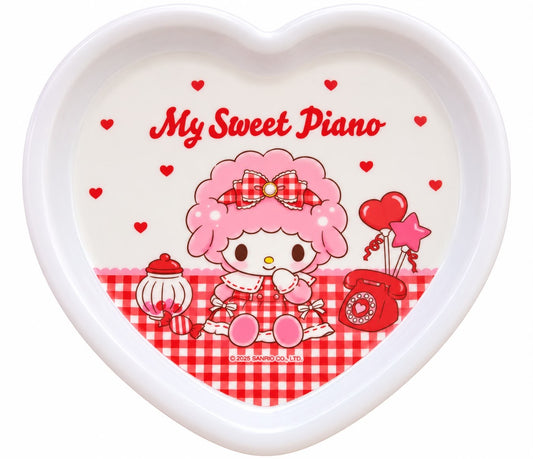 My Sweet Piano Heart Shape Melamine Japanese Sanrio Dinner Plate