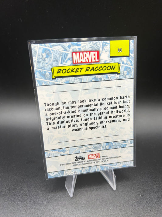 2024 Topps Chrome Marvel Rocket Raccoon Sapphire Base