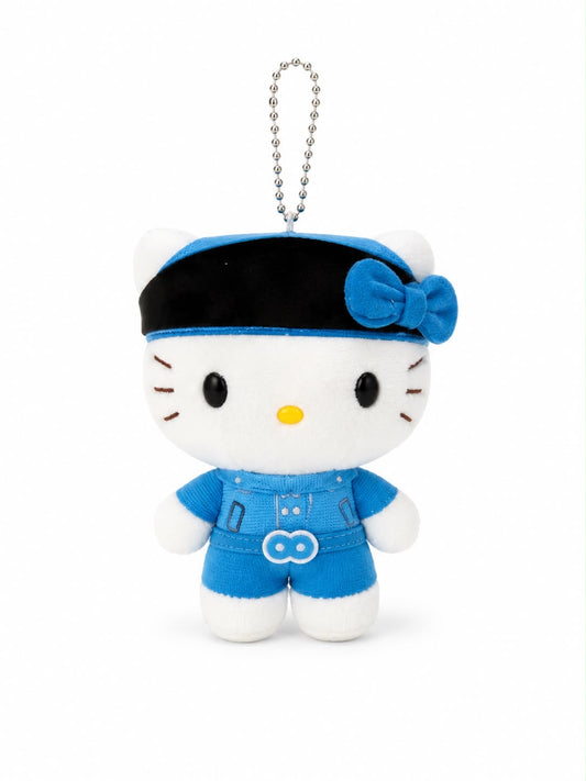 Hello Kitty Blue Ranger Japanese Sanrio Plush Keychain