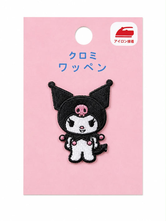 Kuromi Black Embroidered Patch Japanese Sanrio
