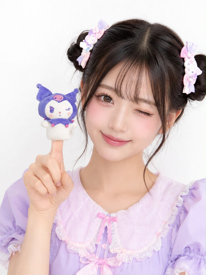 Purple Kuromi Japanese Sanrio Plush Finger Puppet/Pen Topper