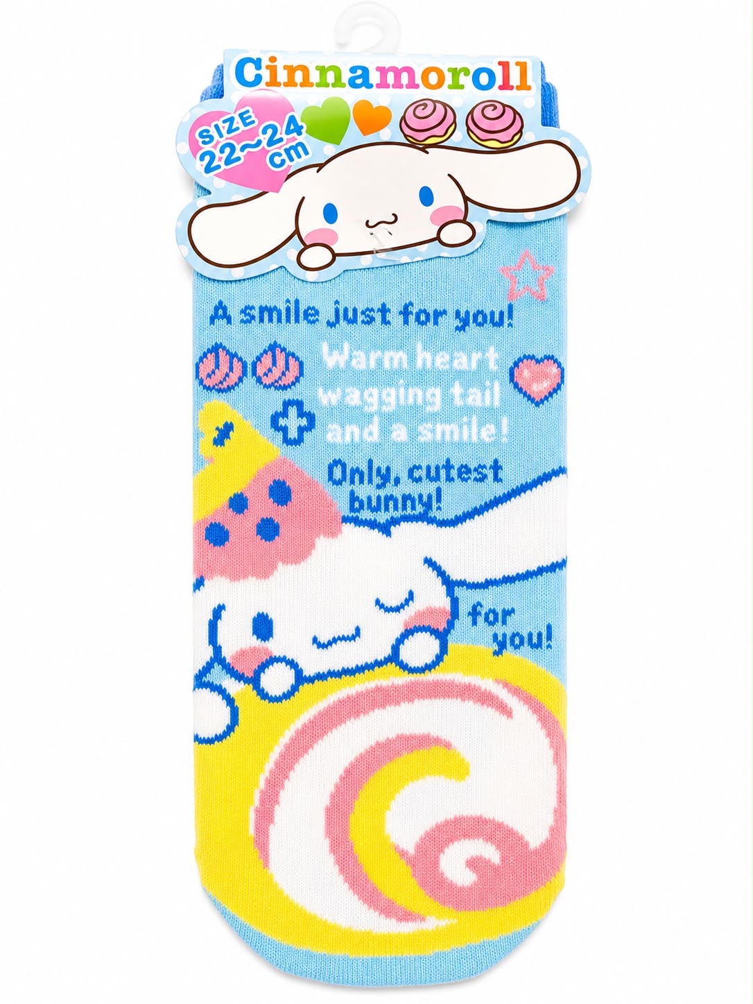 Cinnamoroll Swirly Party 22-24cm Japanese Sanrio Socks