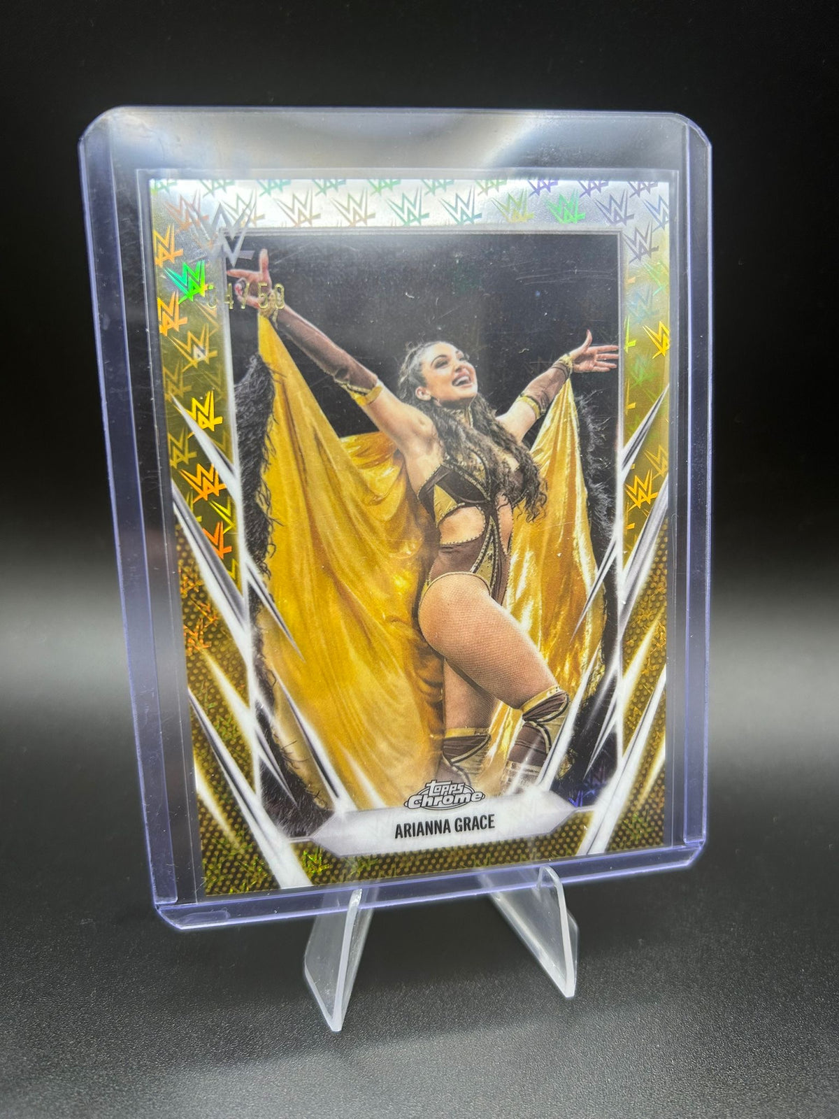 2026 WWE Topps Chrome Logofractor Arianna Grace /50 Gold