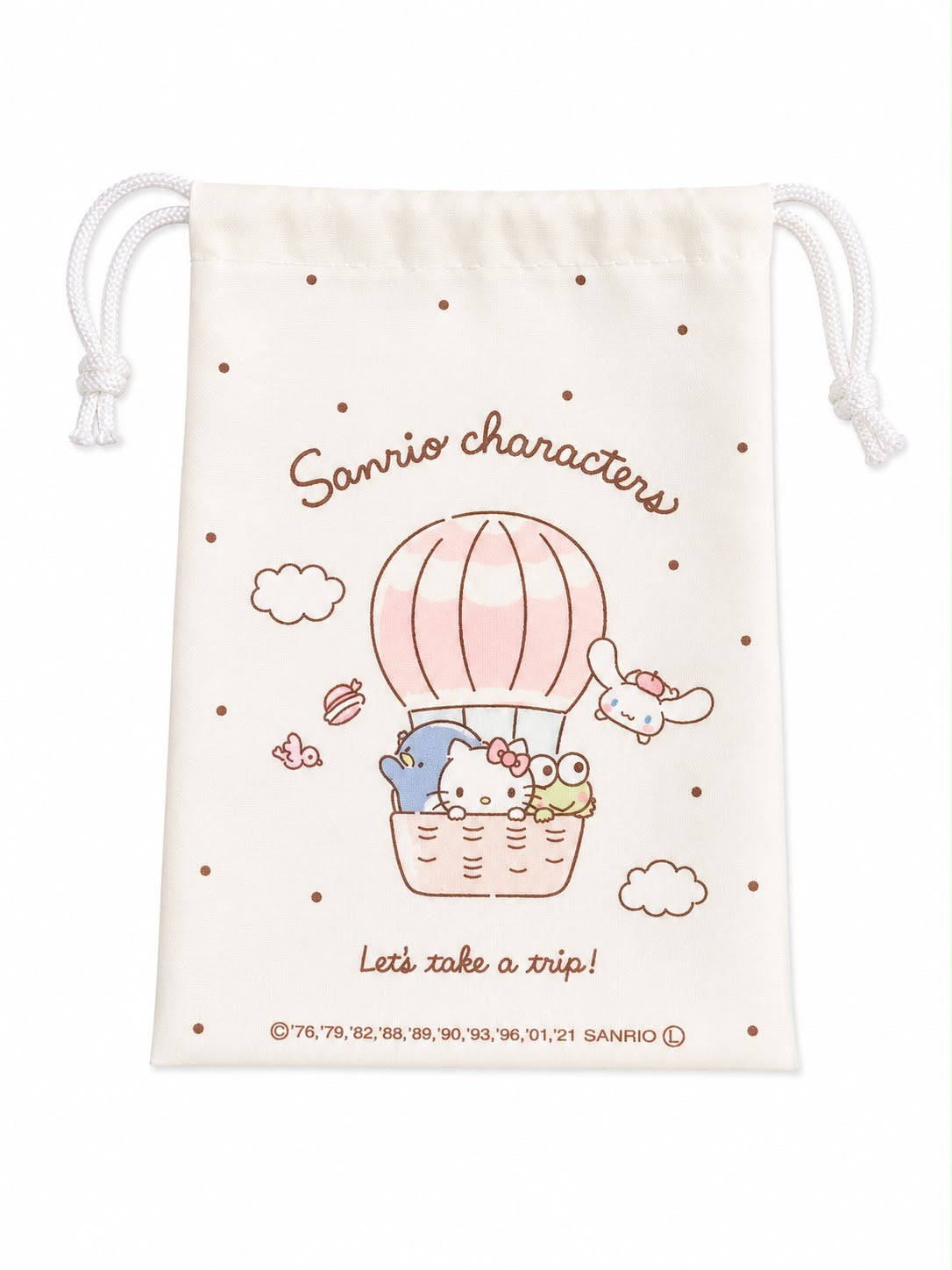 Sanrio Characters Beige Mini Japanese Sanrio Drawstring Pouch