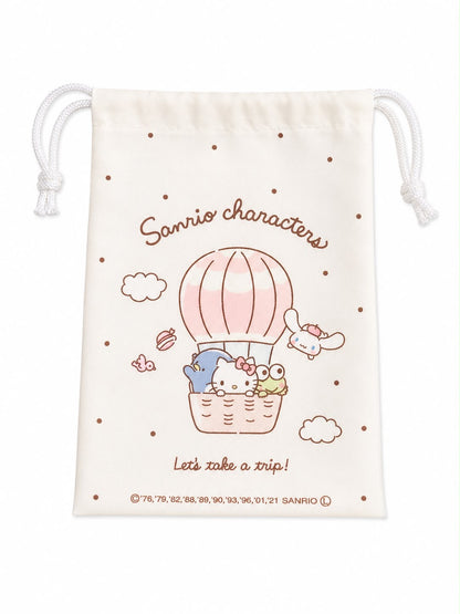 Sanrio Characters Beige Mini Japanese Sanrio Drawstring Pouch