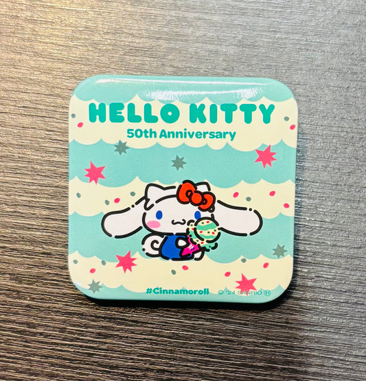 Hello Kitty 50th Cinnamoroll Anniversary Japanese Sanrio Badge