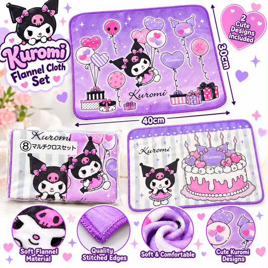 Kuromi 2pc Purple Japanese Sanrio Face Clothes